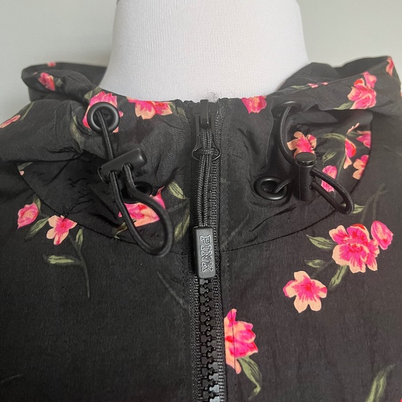 Victoria's Secret Pink Long Floral Bloom Cherry blossom Anorak Windbreaker Jacke - Picture 15 of 16